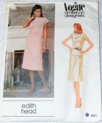 2691 Vogue 1981 Edith Head Pullover Panel Top, Belt, Skirt Pattern 16